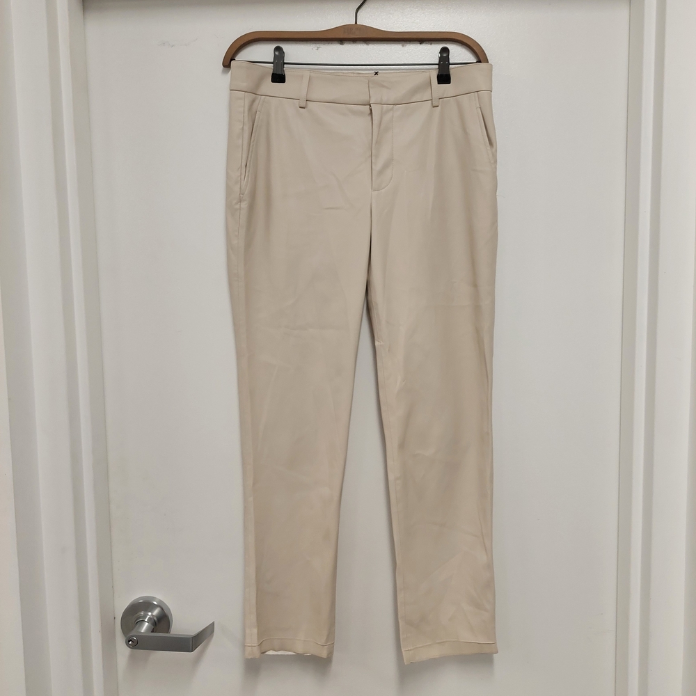 Zara Women's Cream Straight Leg Faux Leather Pants (New with Tag) -  Size 8